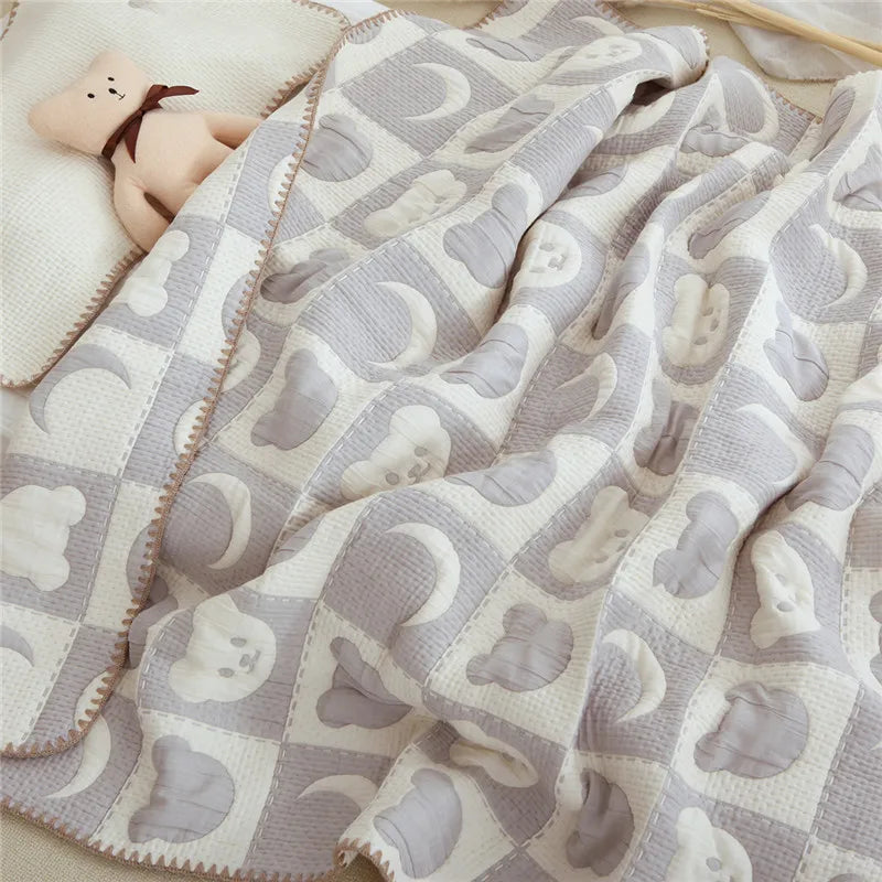 Baby blanket/swaddle - soft and breathable, made from 100% cotton, can be used as a cover for the sofa, stroller, and crib.