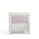 طاولة جانبية من الخشب الصلب من داريكو أمريكان بينت للأولاد والبنات - طاولة جانبية بيضاء نقية مع درج تخزين لغرفة النوم المنزلية