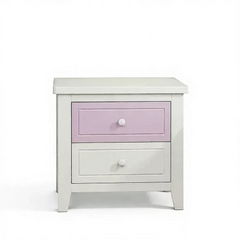 طاولة جانبية من الخشب الصلب من داريكو أمريكان بينت للأولاد والبنات - طاولة جانبية بيضاء نقية مع درج تخزين لغرفة النوم المنزلية