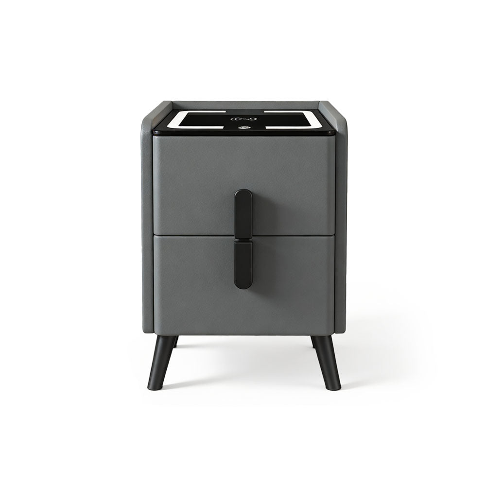 Smart bedside table with wireless charging via USB port - Ultra-slim, modern side table with a minimalist design and LED lighting