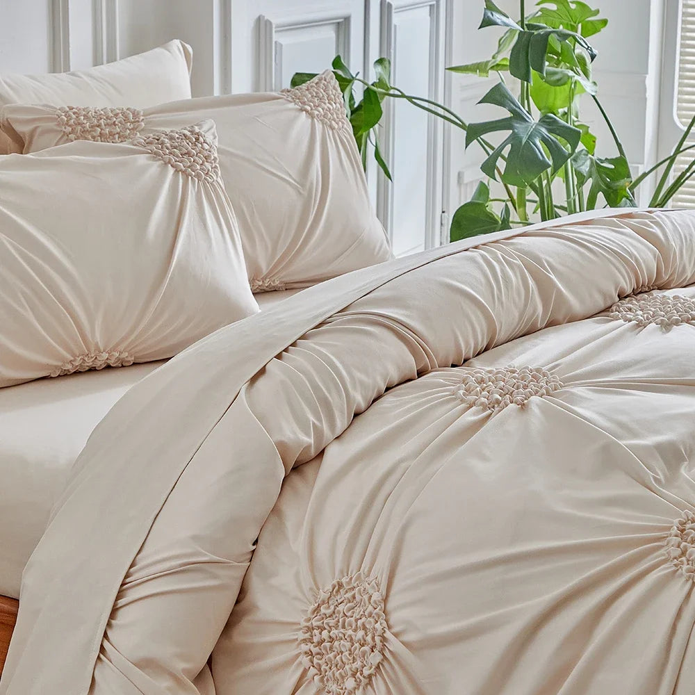 Duvet cover set - Single, Double, Queen, King sizes | Floral pattern duvet cover, soft and elegant bedding