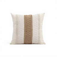 أغطية وسائد قطنية وخيشية مقاس 18×18 بوصة، بنمط بوهيمي ريفي، مخططة، مناسبة لفصلي الربيع والصيف.