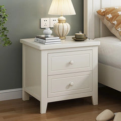 طاولة جانبية من الخشب الصلب من داريكو أمريكان بينت للأولاد والبنات - طاولة جانبية بيضاء نقية مع درج تخزين لغرفة النوم المنزلية
