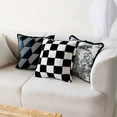30x50/45x45 سم غطاء وسادة قطيفة نورديك وسادة أريكة غطاء الخصر أسود ريترو ديكور منزلي غطاء وسادة بدون حشوة