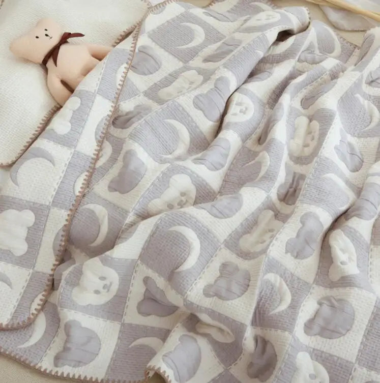 Baby blanket/swaddle - soft and breathable, made from 100% cotton, can be used as a cover for the sofa, stroller, and crib.