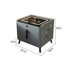 طاولة سرير ذكية مزودة بشحن لاسلكي عبر منفذ USB - طاولة جانبية عصرية فائقة النحافة بتصميم بسيط مع إضاءة LED