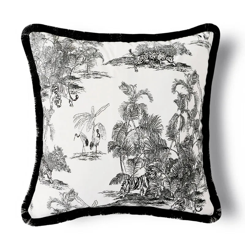 30x50/45x45 cm Nordic Plush Pillow Cover, Sofa Cushion Cover, Waist Cover, Black Retro Home Decor, Pillow Cover without Insert