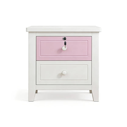 طاولة جانبية من الخشب الصلب من داريكو أمريكان بينت للأولاد والبنات - طاولة جانبية بيضاء نقية مع درج تخزين لغرفة النوم المنزلية