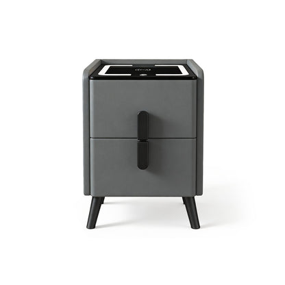 Smart bedside table with wireless charging via USB port - Ultra-slim, modern side table with a minimalist design and LED lighting 