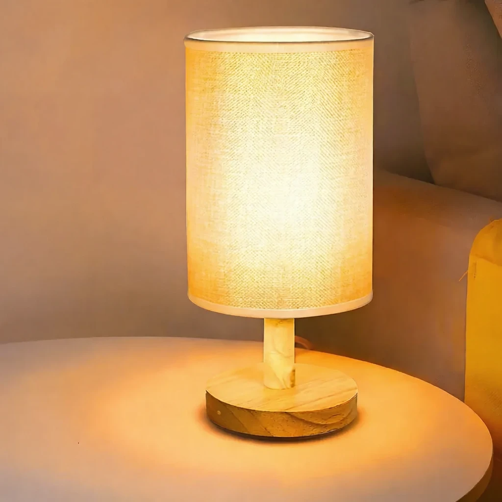 مصباح ديكور من الخشب الصلب الخيشي - مصباح ليلي LED يعمل بجهاز تحكم عن بعد USB بقوة 5 فولت لغرفة النوم والمكتب وغرفة الدراسة