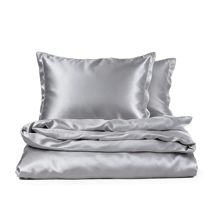 Luxury Nordic satin silk bedding set – duvet cover, bed sheet and pillowcases for single, double or twin beds 
