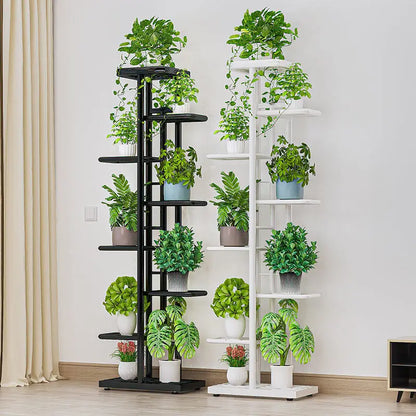 Multi-tiered iron plant racks from floor to ceiling, balcony plant stand, flower rack, living room display stand 