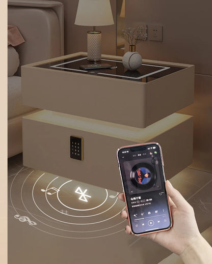 Innovative smart bedside table with sensor lighting and wireless charging - Nordic design side table with storage space (available in multiple sizes) 