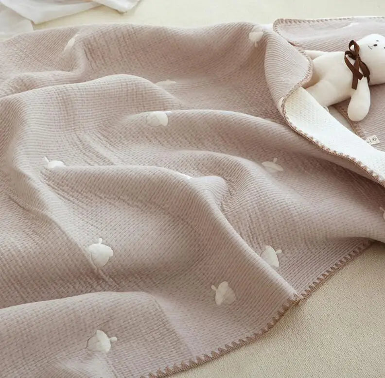 Baby blanket/swaddle - soft and breathable, made from 100% cotton, can be used as a cover for the sofa, stroller, and crib. 