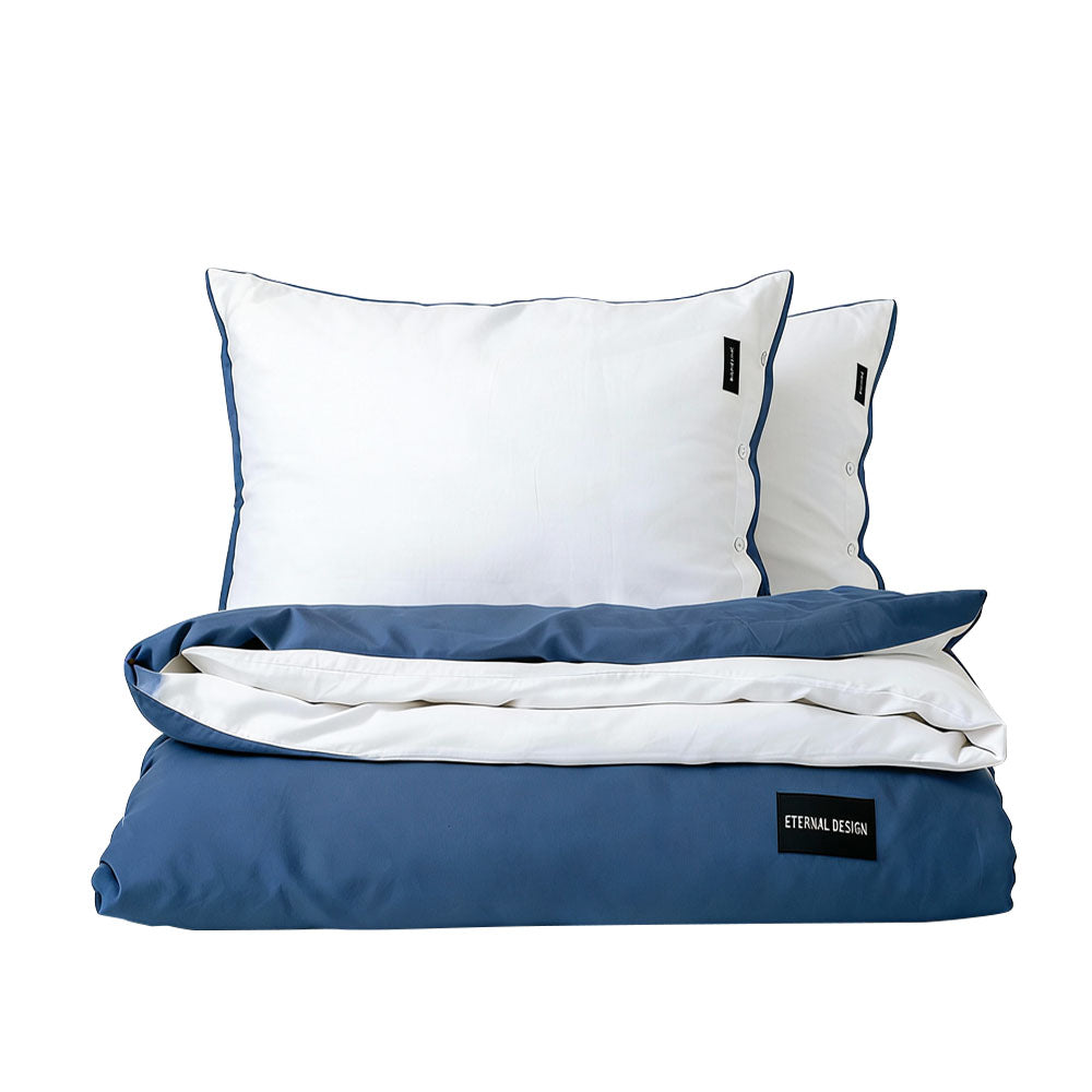 White duvet cover set with pillowcase - bed sheet and duvet cover set, available in single, double, queen and king sizes. 