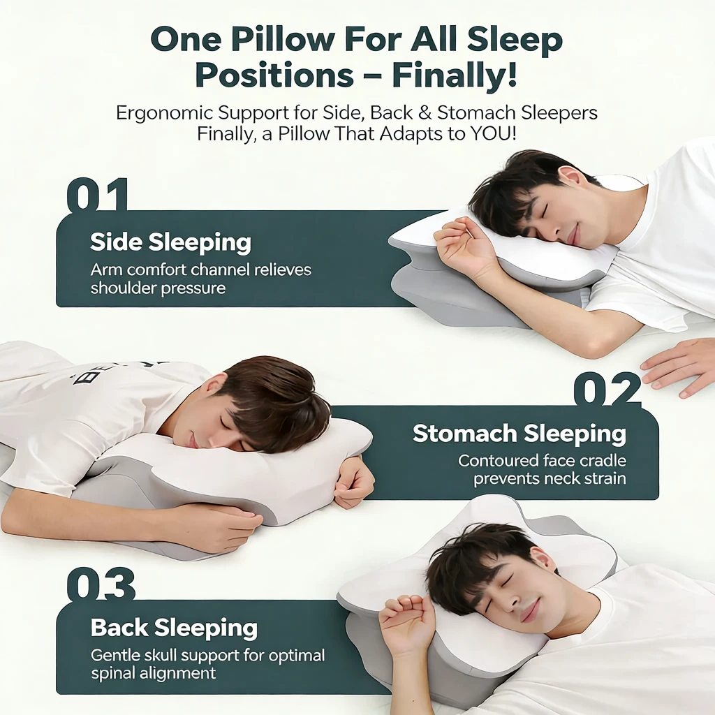 وسادة سمارت زون المريحة: دعم مثالي للرقبة والكتفين لنوم هانئ