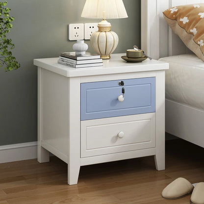 طاولة جانبية من الخشب الصلب من داريكو أمريكان بينت للأولاد والبنات - طاولة جانبية بيضاء نقية مع درج تخزين لغرفة النوم المنزلية