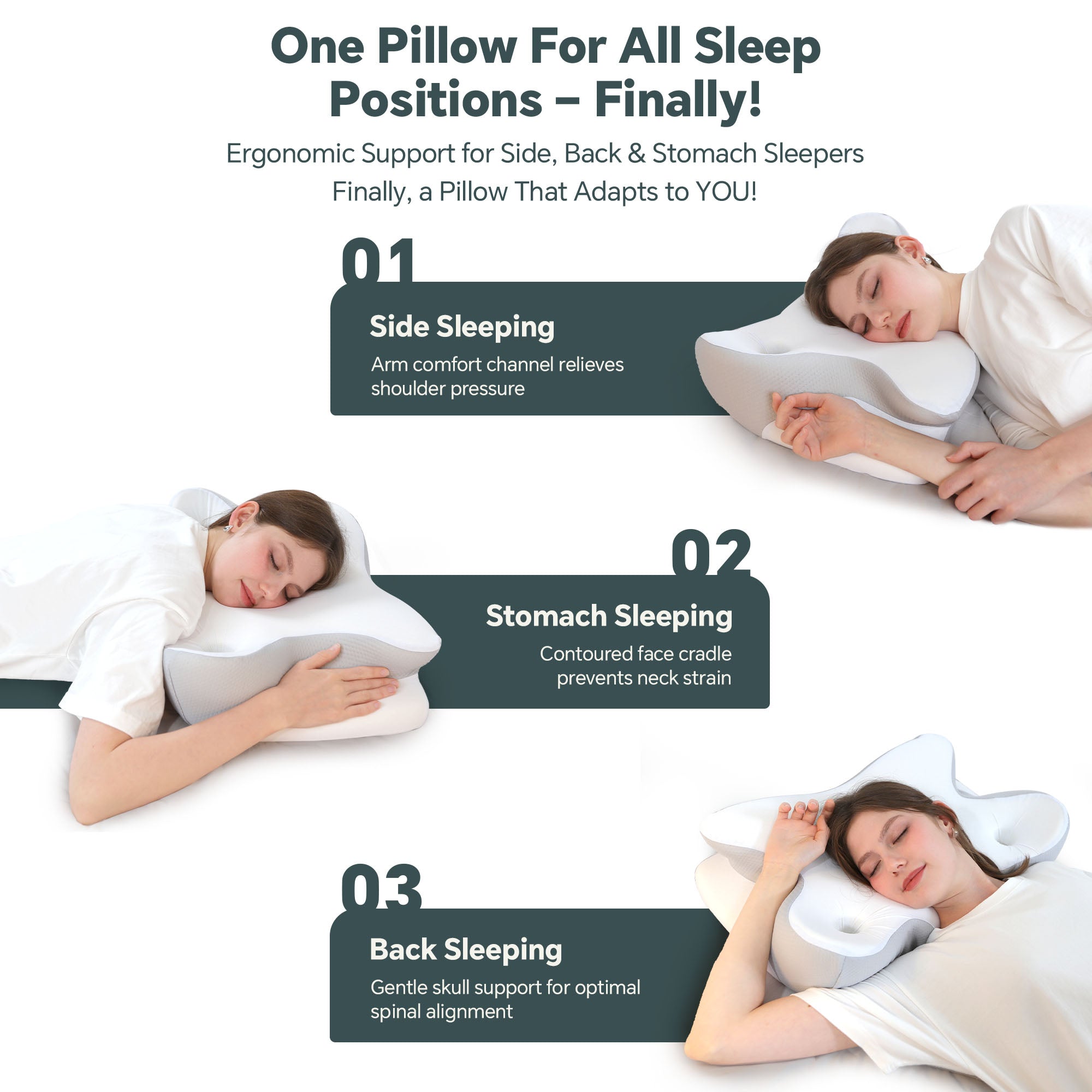 وسادة عنق عنق الرحم للنوم ، وسائد مريحة للنوم على الجانب