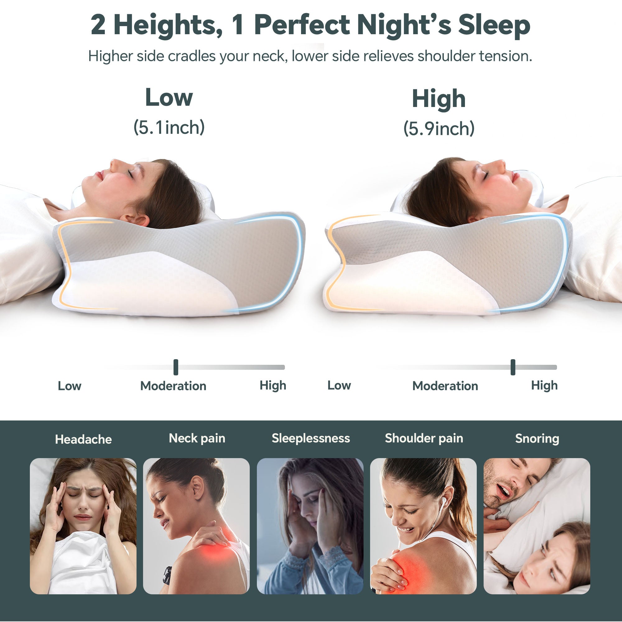 وسادة عنق عنق الرحم للنوم ، وسائد مريحة للنوم على الجانب