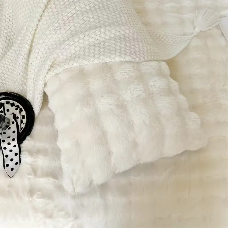 غطاء وسادة طويل بلون موحد، غطاء وسادة مخملي فاخر فائق النعومة لتزيين السرير والأريكة في فصل الشتاء (بدون حشوة).