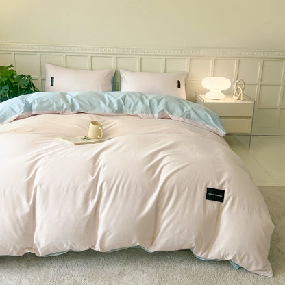 White duvet cover set with pillowcase - bed sheet and duvet cover set, available in single, double, queen and king sizes. 