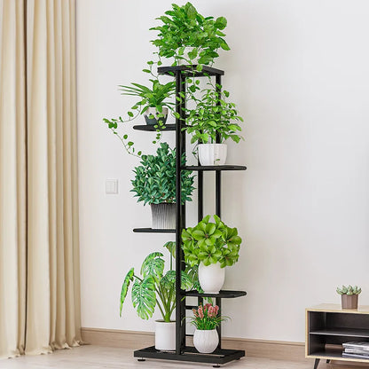 Multi-tiered iron plant racks from floor to ceiling, balcony plant stand, flower rack, living room display stand 