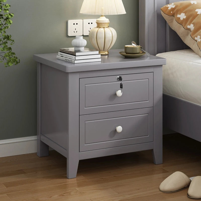 طاولة جانبية من الخشب الصلب من داريكو أمريكان بينت للأولاد والبنات - طاولة جانبية بيضاء نقية مع درج تخزين لغرفة النوم المنزلية