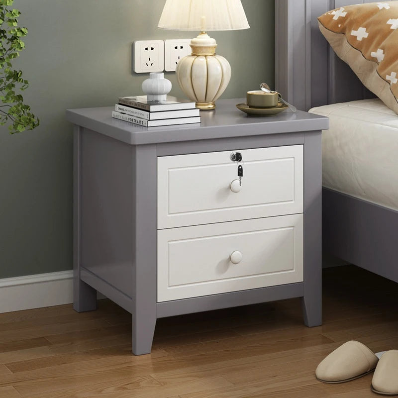طاولة جانبية من الخشب الصلب من داريكو أمريكان بينت للأولاد والبنات - طاولة جانبية بيضاء نقية مع درج تخزين لغرفة النوم المنزلية