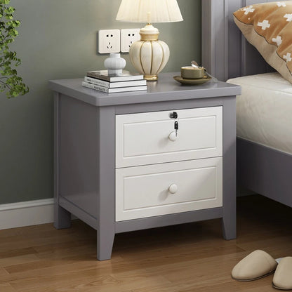 طاولة جانبية من الخشب الصلب من داريكو أمريكان بينت للأولاد والبنات - طاولة جانبية بيضاء نقية مع درج تخزين لغرفة النوم المنزلية