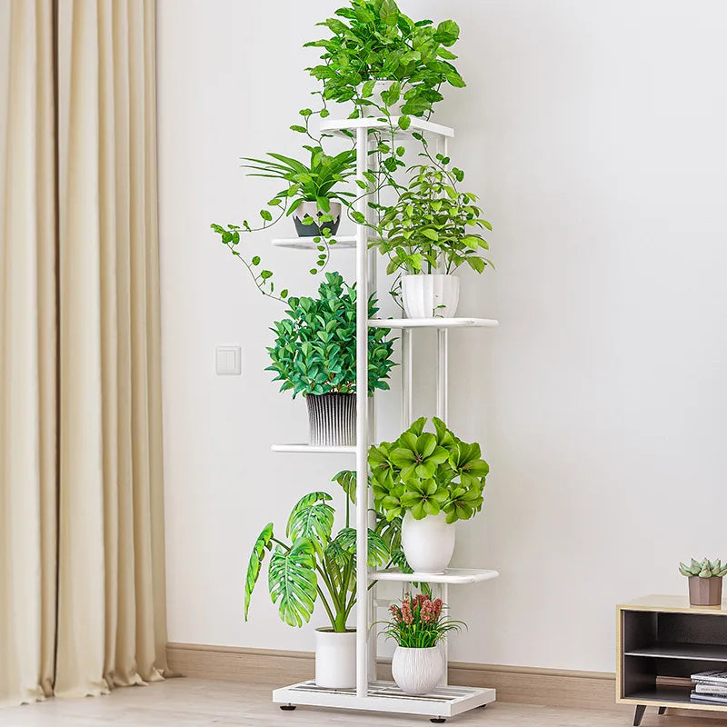 Multi-tiered iron plant racks from floor to ceiling, balcony plant stand, flower rack, living room display stand 